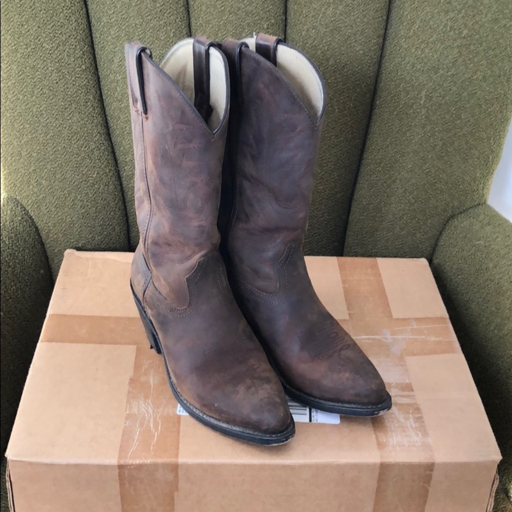 Brown Leather Cowboy Boots